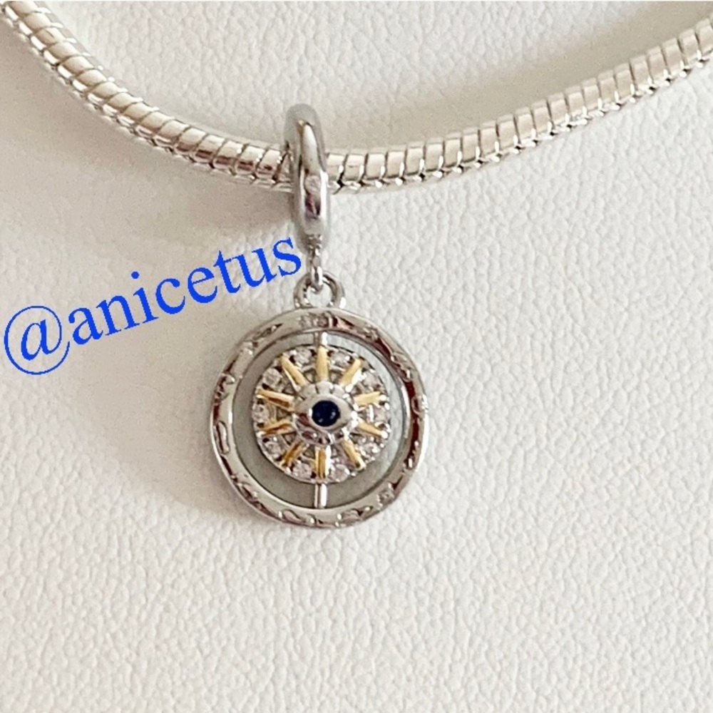 NWOT Evil Eye 925 Sterling Silver Necklace / 3mm  Charm & 16” 3mm Chain